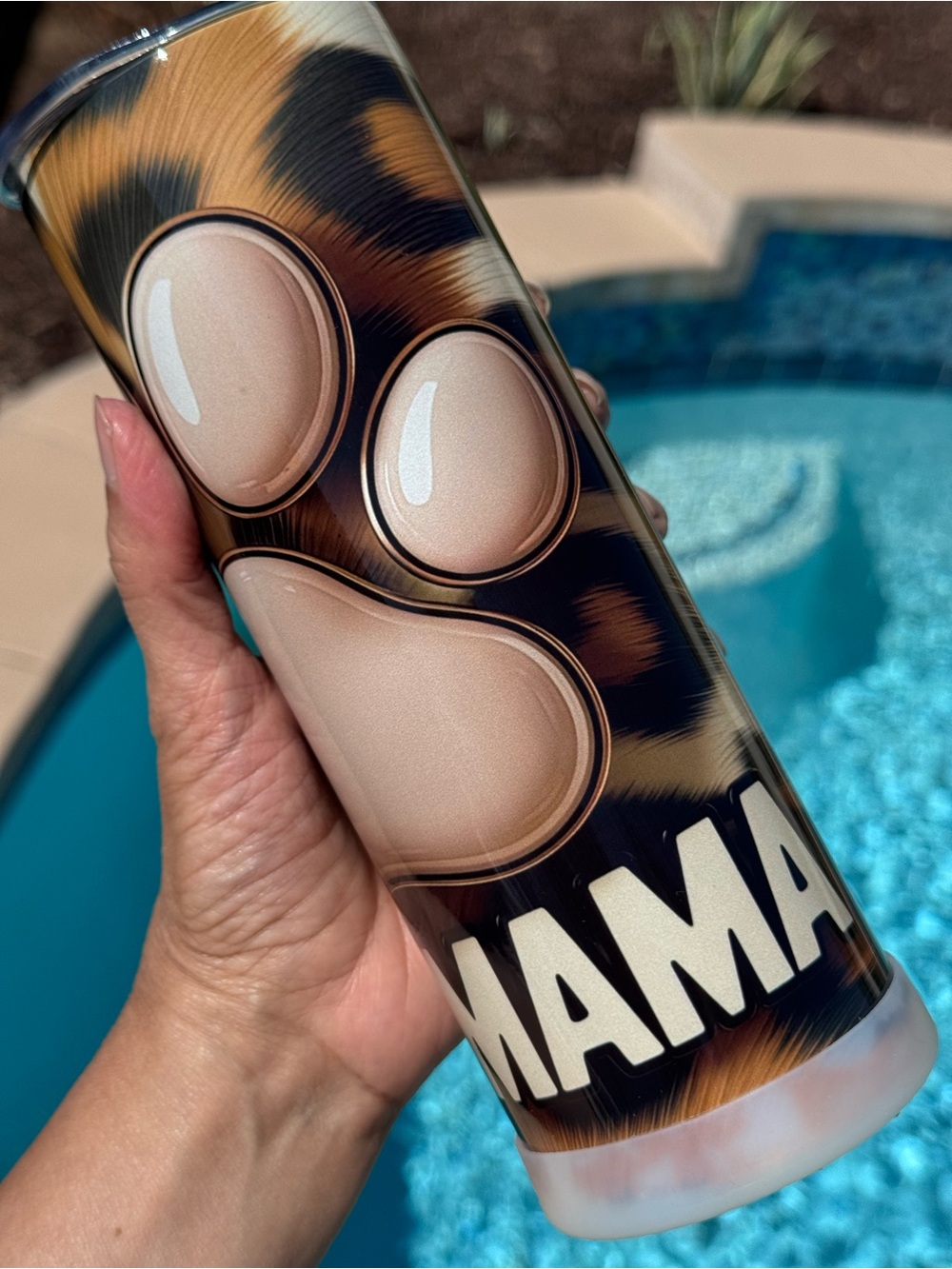 Dog Mama tumbler leopard cheetah print pattern - Picture 10 of 12
